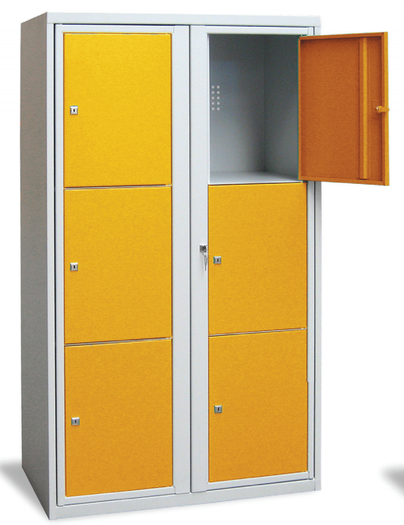Armoire scolaire casier visitable 1 colonne 4 cases L45xP50xH180 cm